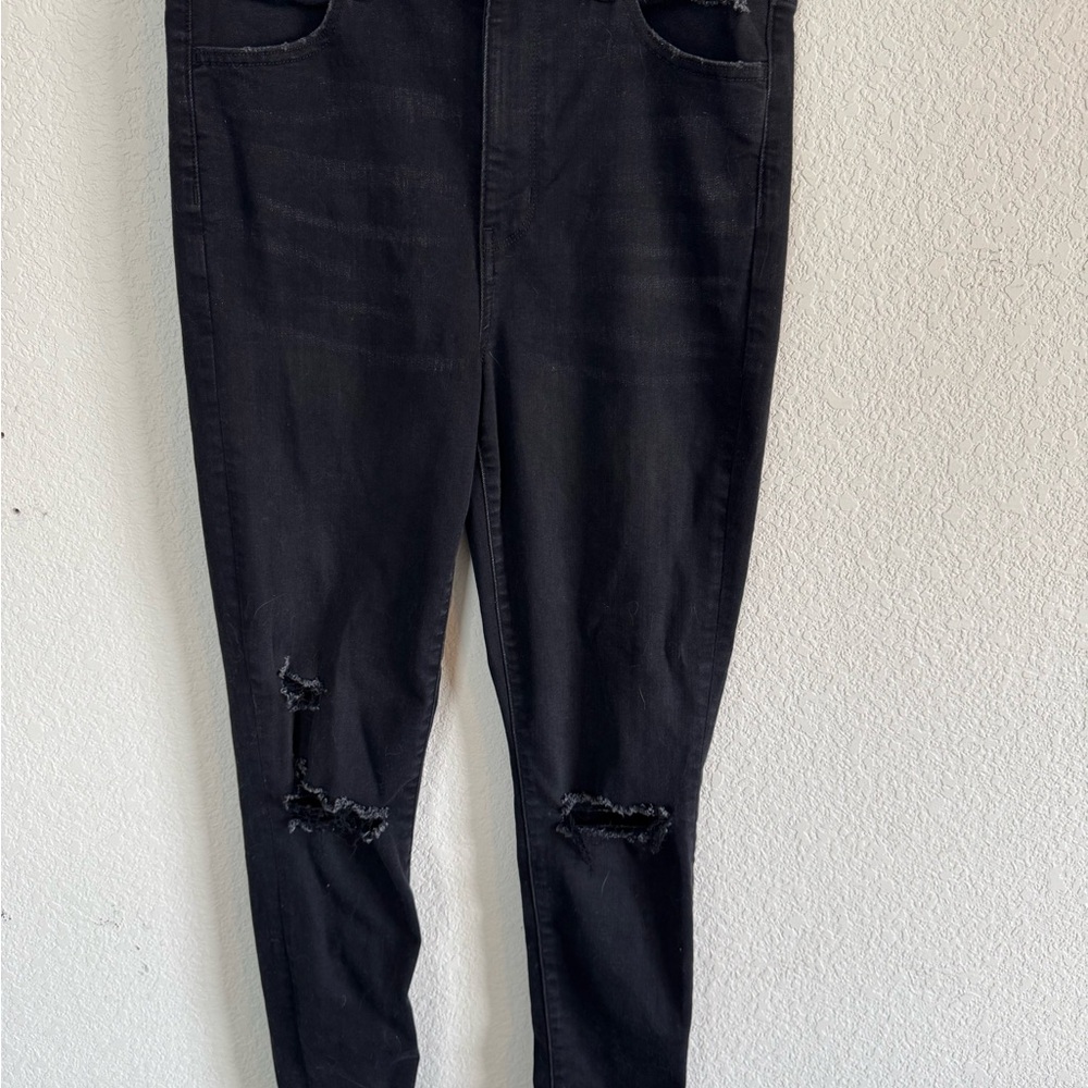 American Eagle Outfitters Black Jeggings with Distressed Knees